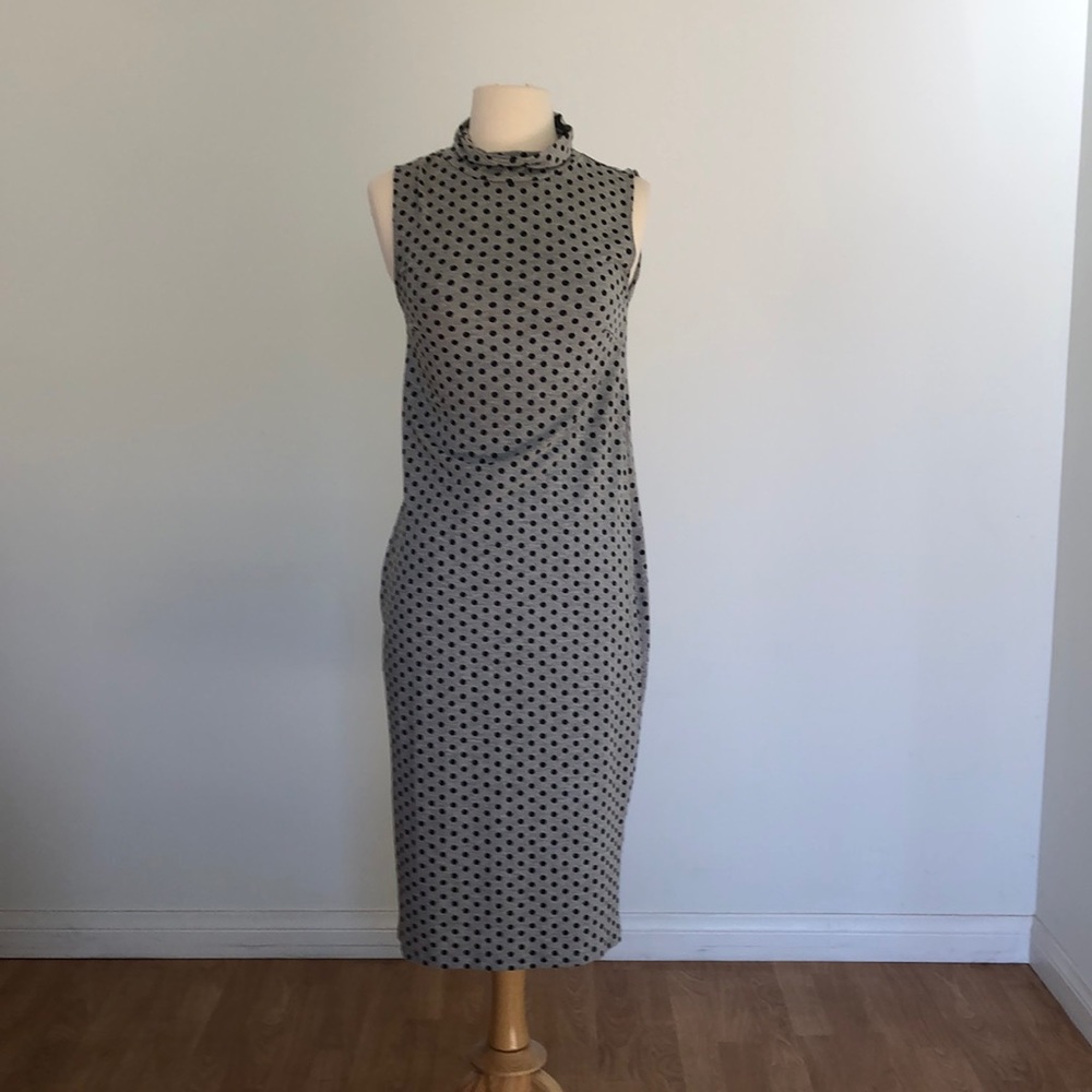 Forever 21 turtleneck polka dot wiggle dress! Grey